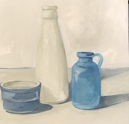 White and Blue Objects