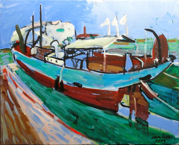 Boat, Three White Flags, 2002