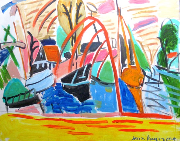 Boatyard of Edam -Yellow and Red, 2005
