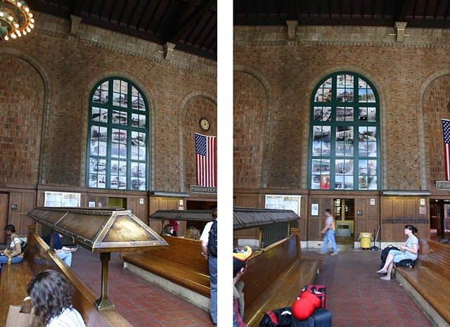 Two views of the west window showing the the different lenticular phases