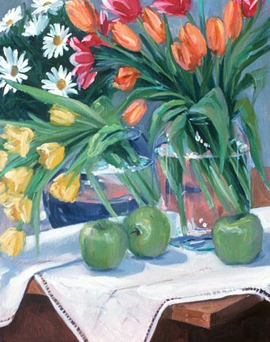 Tulips and Green Apples
