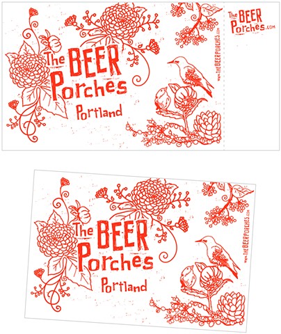 The Beer Porches postcard Design + Illustration