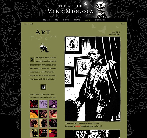 Subpage - Art Design and Art Direction of original Art of Mike Mignola.com