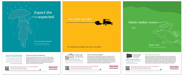 RICOH/InfoPrint Solutions Ad Campaign - Print, Web and animated Banners Client: TNG