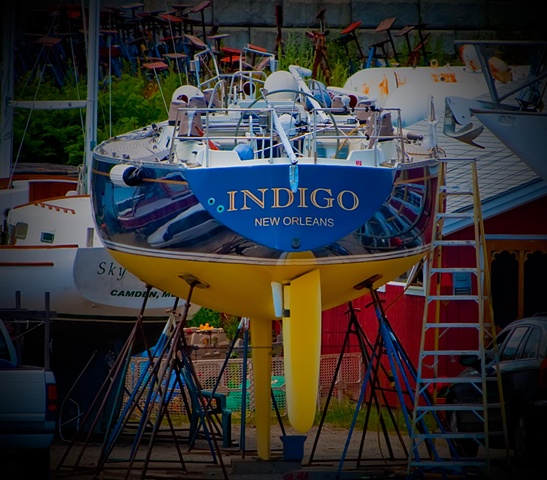 Indigo - @ Knight's Boat Yard in Rockland from the ferry 