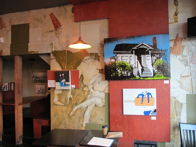 This is my work hanging at Cafe Vita on Queen Anne