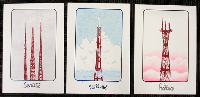 three tower prints for sale togther
