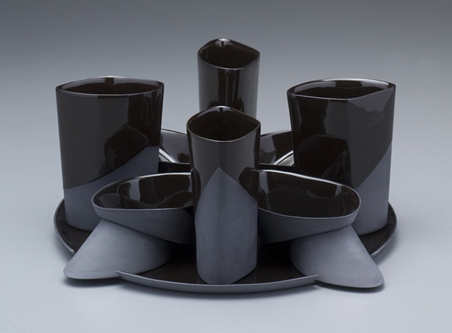 Platter with Tumblers & Double Volume Bowls