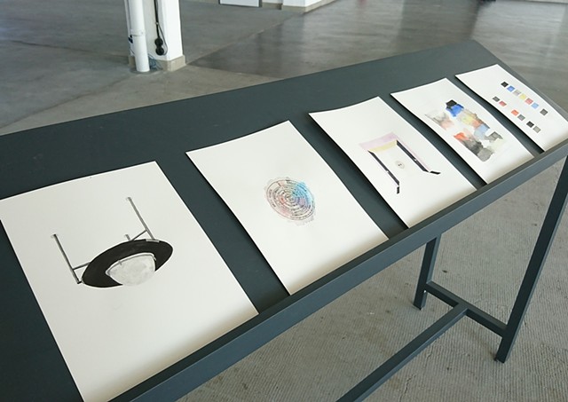 Selection of watercolours made and installed at The Bauhaus School, Dessau, Germany