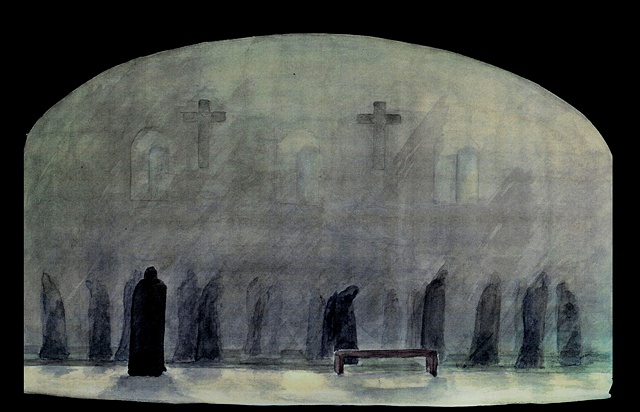 Watercolor rendering for "The House of Bernarda Alba"