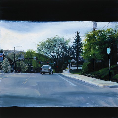 hill road oil painting