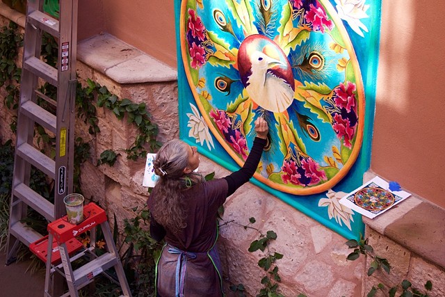 Painting Peacock Mural (Private Commission)