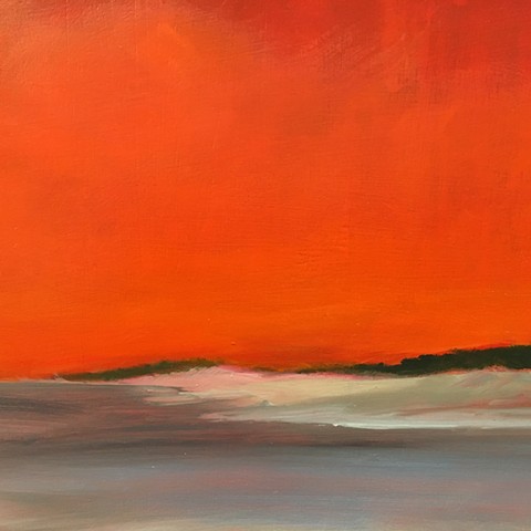 Dunes with Red Sky
