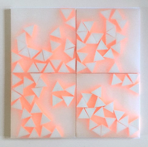 Courtesy of Galerie Pugliese Levi | 21 Triangles (with neon orange)