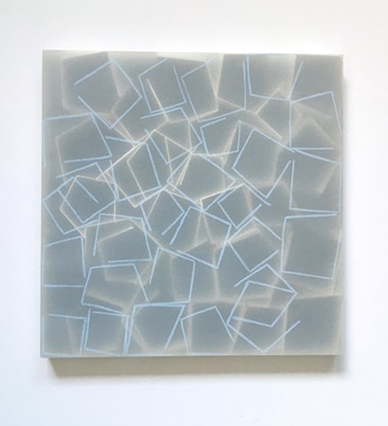 Courtesy of Galerie Pugliese Levi | Open White Squares (Traced blue lines)