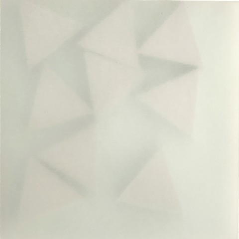 Courtesy of Galerie Pugliese Levi | Grey Triangles (green background)