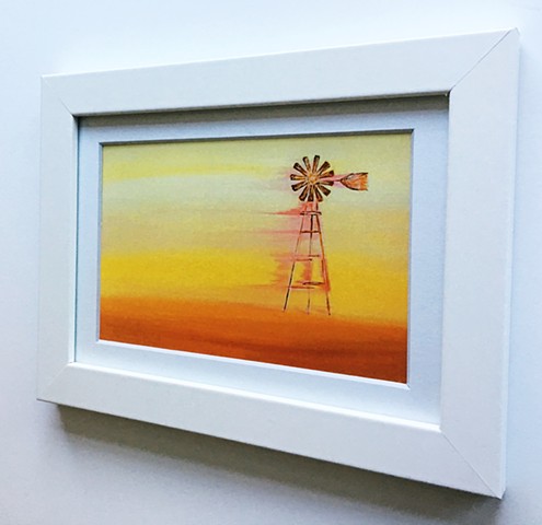 'Amber Winds' by Eva Glock, Contemporary Painting, Windmill