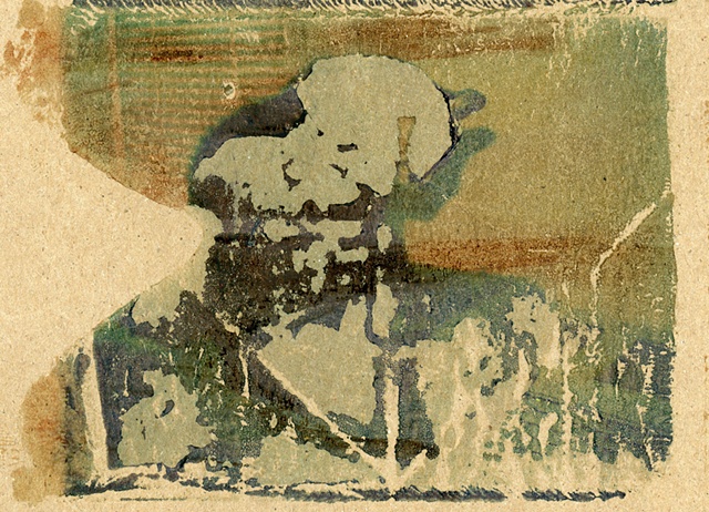 Polaroid transfer on paper bag- "fredman" 2012