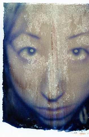 polaroid transfer on index card
self portrait