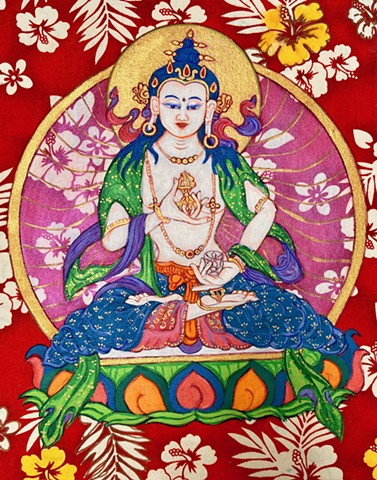 VajraSattva, BodhiSattva of purification and forgiveness, Purity, Thangka art, Buddhist Art