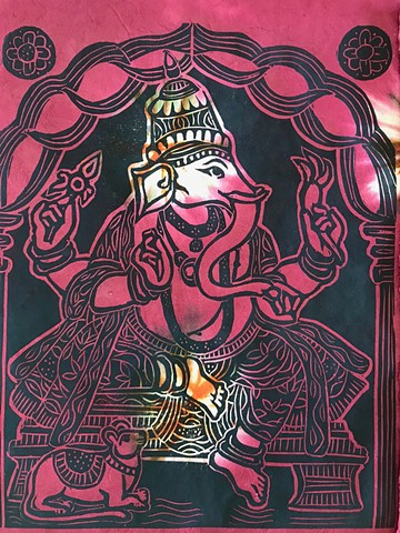 Ganesha #11, Ganesha remover of obstacles, Contemporary Buddhist Art, Mokuhanga Buddha woodblocks