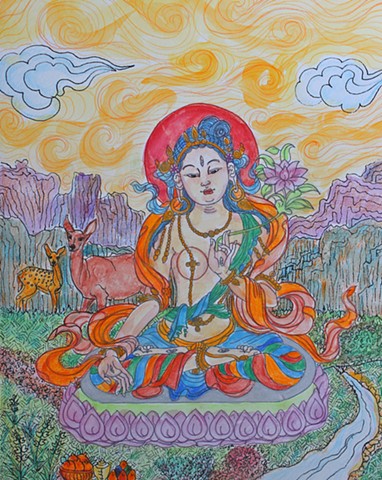 #Tara, #White Tara, #buddhist art, #buddhism, #faithstoneart
