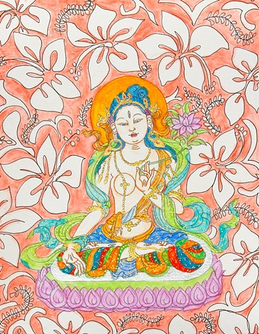 #Tara, #White Tara, #buddhist art, #thangka painting, #faithstoneart