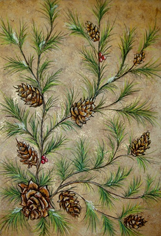 Pine Cones and Spruce Branches
