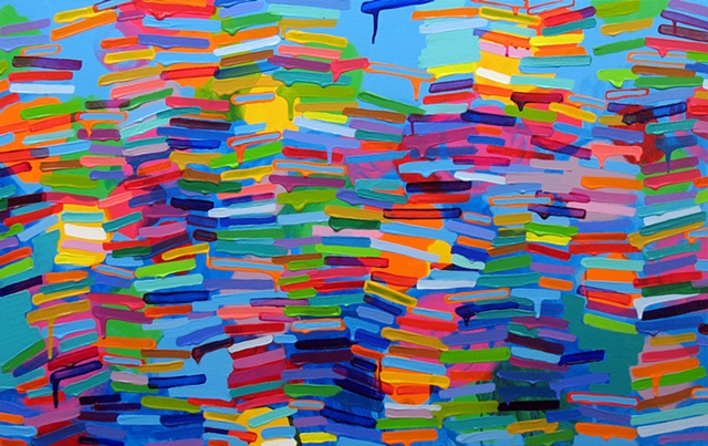 Martina Nehrling, Strawberry Blue, 24 x 38 in., acrylic on canvas, 2011
