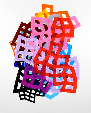 Martina Nehrling, Lattice 6, 20 x 16 in., acrylic on Montval paper, 2023