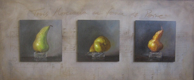 three pieces in the shape of a pear, after e. satie