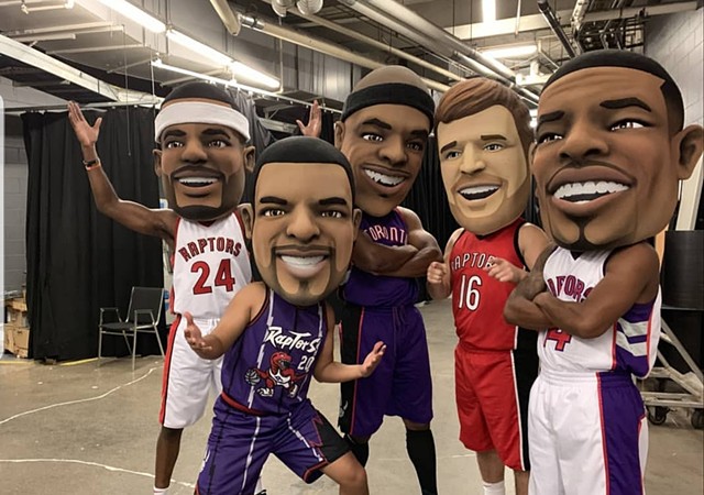 Toronto Raptors Alumni Mascot Heads commissioned by MaydwellMascots for the Toronto Raptors