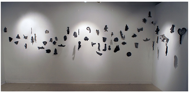 clay drawing installation 