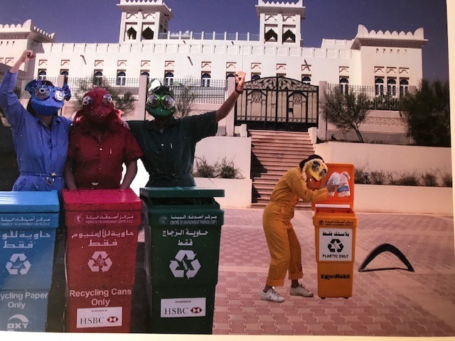 Eco Geckos Recycle"  a video still done in Qatar
