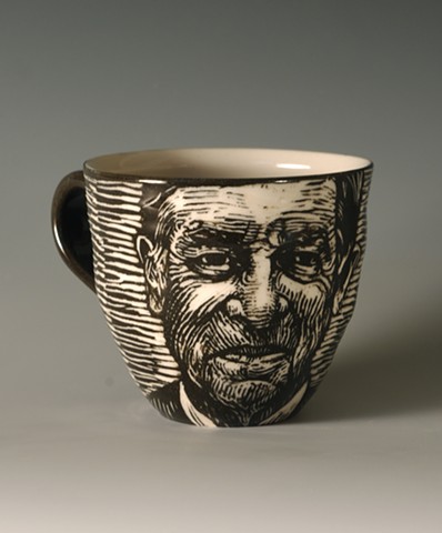 Teacup with Joseph Campbell (from Tea Service for Kings of the Subconscious)