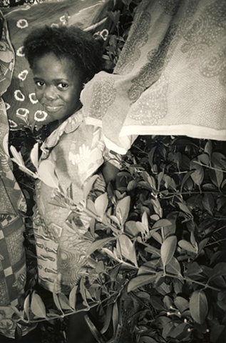 Girl with Laundry, Ivory Coast Africa, Cote de Ivoire