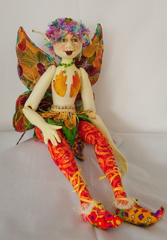 Fine handcrafted, cloth fairy art doll