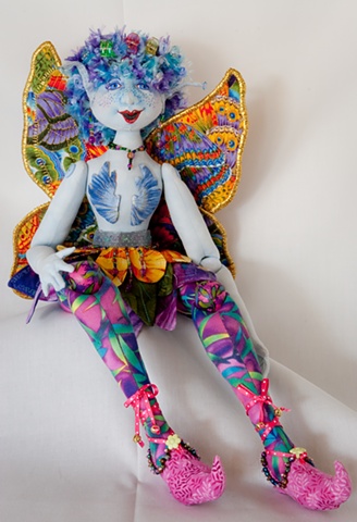Handcrafted cloth fairy art doll