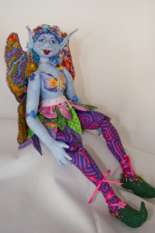 Handcrafted, cloth art fairy doll