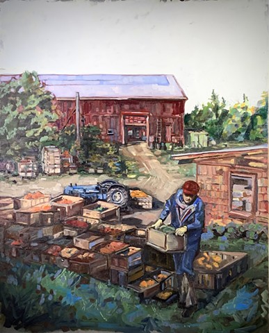 Chelsea Sebastian Wellesley ma art painting Bolton springs farm harvest harvester 