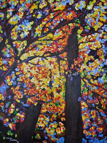 Trees fall art chelsea sebastian color sky yellow autumn 