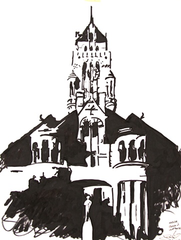 "Sketch of Ellis County Courthouse"