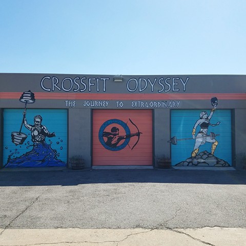 Artwork, Lettering and Logo work for Crossfit Odyssey in Dallas, Texas.