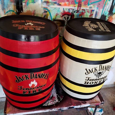 Jack Daniel's Tennessee Fire and Tennessee Honey Barrels