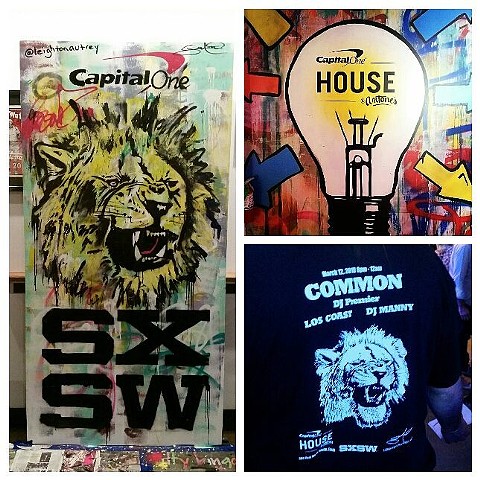 SXSW Austin, Texas. Artwork for Capital One and Common the Rapper.