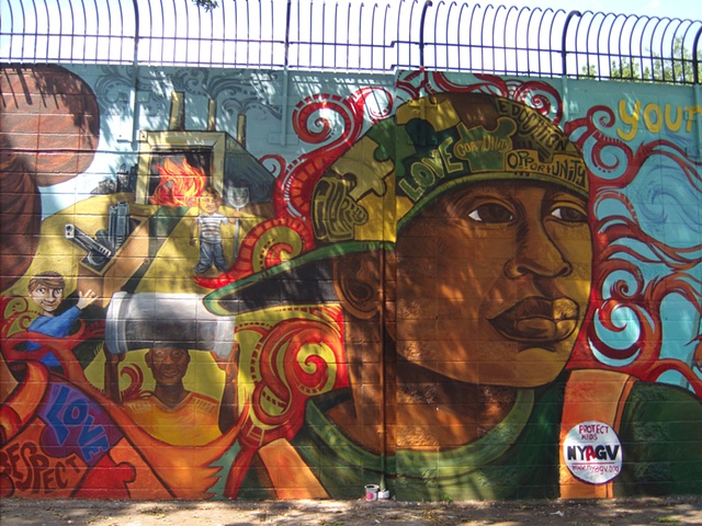 A Groundswell Mural project with American Friends Service committee, Assemblyman Karim Camara