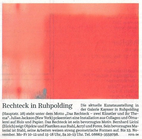 Notice in Suddeutsche Zeitung