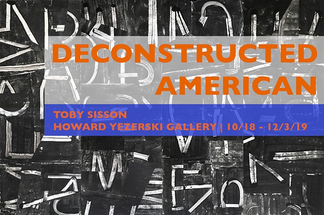 Deconstructed American 1-4 |  Announcement Postcard for Deconstructed American Exhibition at Howard Yezerski Gallery 