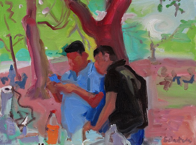 Two Men Under Tree