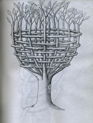 TREE: Basket Tree (B/W)